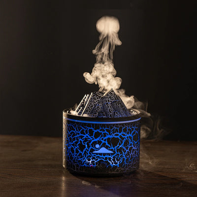 Volcanic Lava Aromatherapy Humidifier Night Light shown as soft ambient home lighting