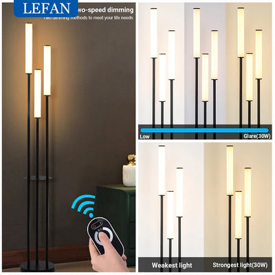 Shelf Floor Storage Floor Lamp Dimmable Remote Control design detail view