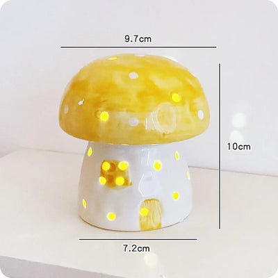 Enchanted Ceramic Mushroom Nightlight – Six Colors