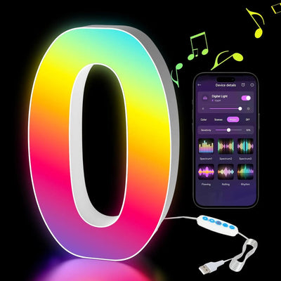 Smart LED Alphabet Letter Lights – App & Voice Controlled RGB Night Light for Bedroom Wall Décor