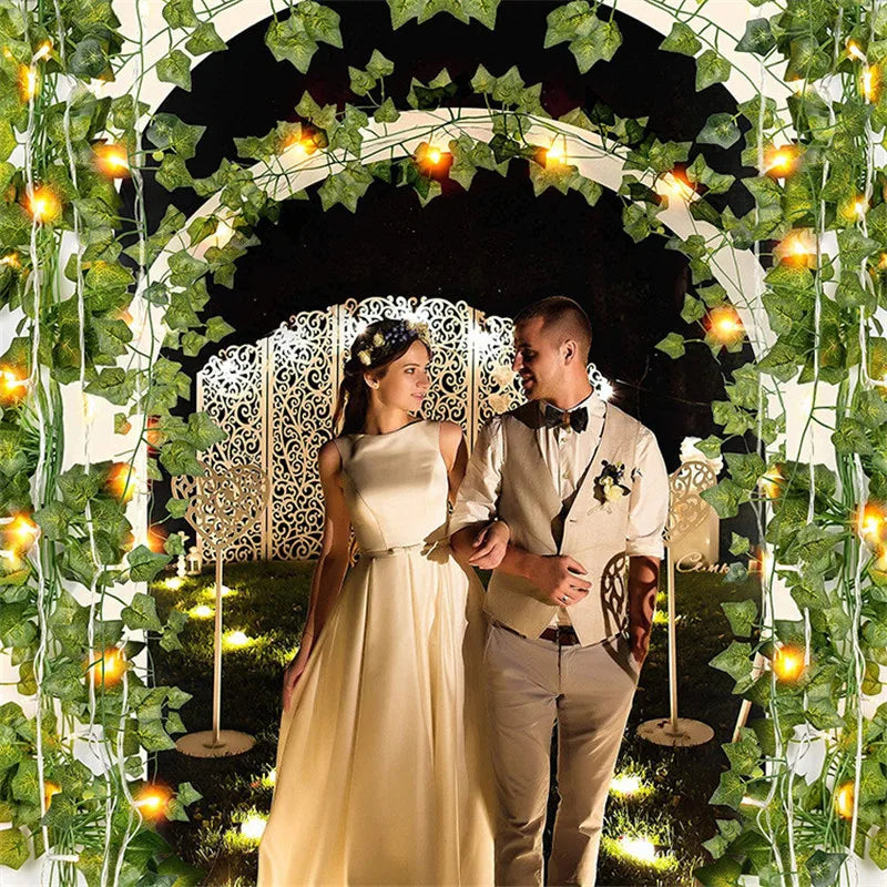 Solar Leaf & Flower LED String Garland – Outdoor Garden Curtain Fairy Lights