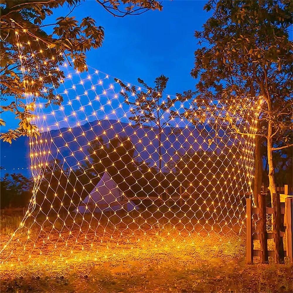 LED Net Mesh Fairy Curtain Light – Outdoor Waterproof Garland