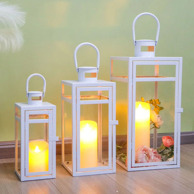 Lantern Candle Decorative Lantern close-up product view, in White