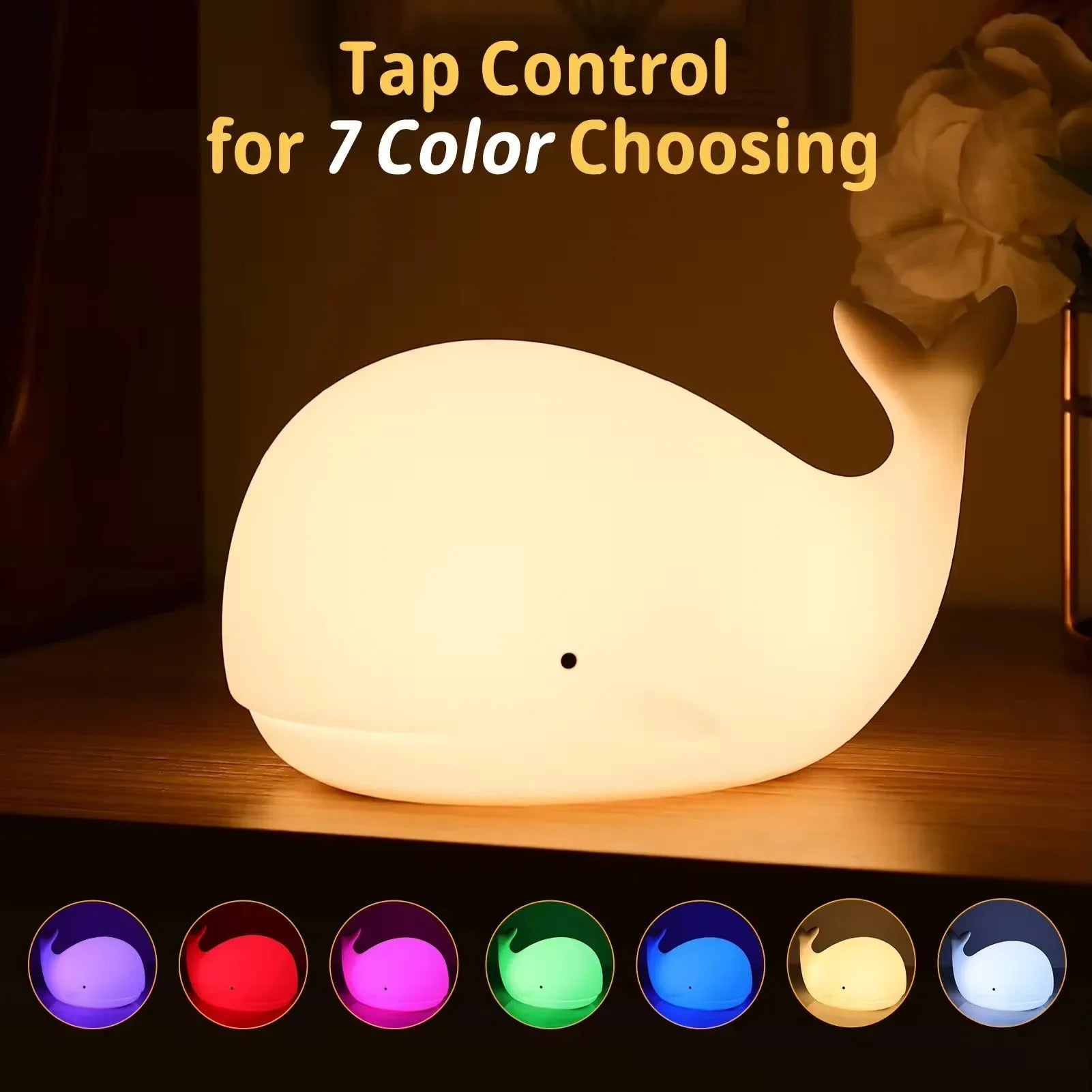 WhaleGlow Silicone Night Light