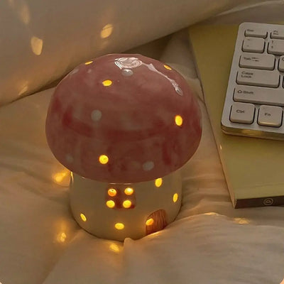 Enchanted Ceramic Mushroom Nightlight – Six Colors