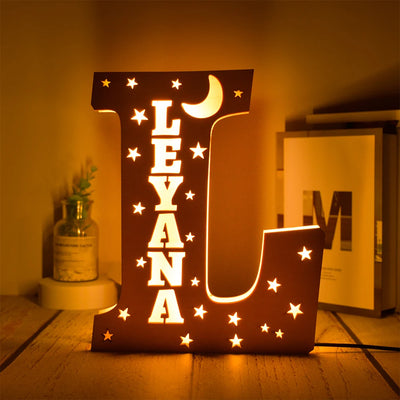 Custom Name LED Night Light – Personalised Star Wall Lamp for Bedroom, Nursery & Gift