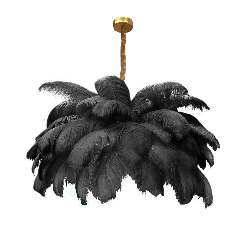 Novelty Animal Dimmable feather ceiling light for soft bedroom ambience