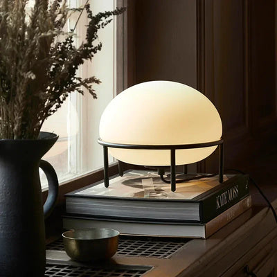 Nordic Glass Ball Desk Lamp – Danish-Style Bedside Table Light for Bedroom & Living Room