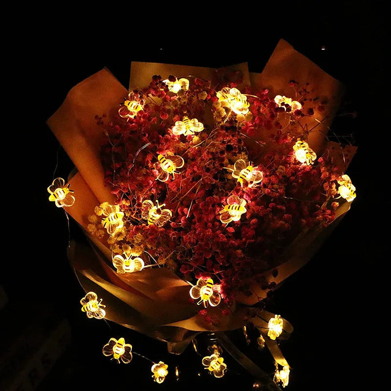 Bee Fairy String Lights – 2m 20 LED Bumble Bee Party Garland