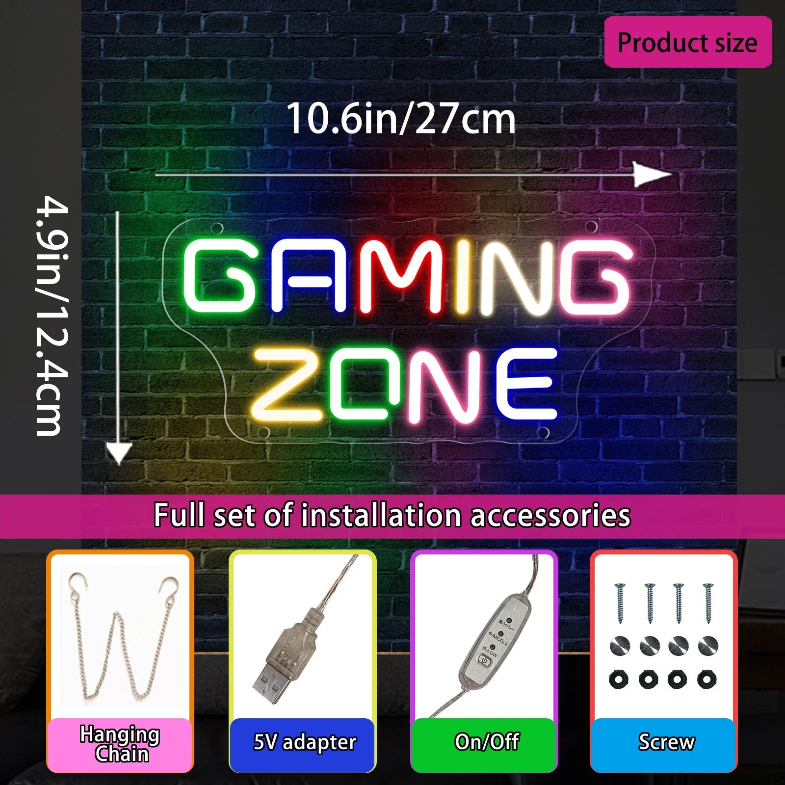 Game Neon Sign Neon Wall Light USB variant product view