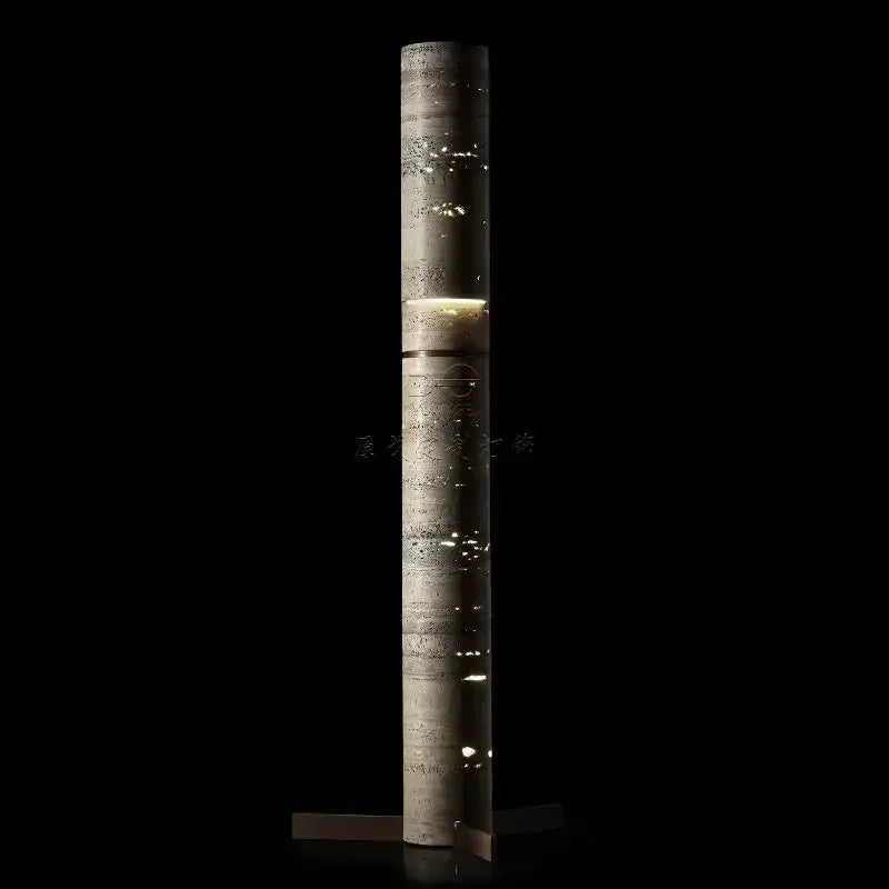 Italian Marble Column Floor Lamp – Designer LED Tall Stand Lamp for Living Room & Bedroom