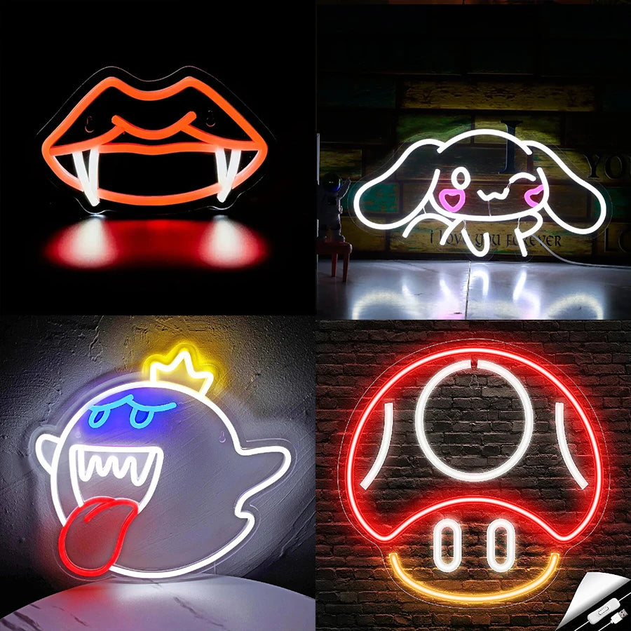 Ghost Face Neon Neon Wall Light USB for nursery or kids room decor