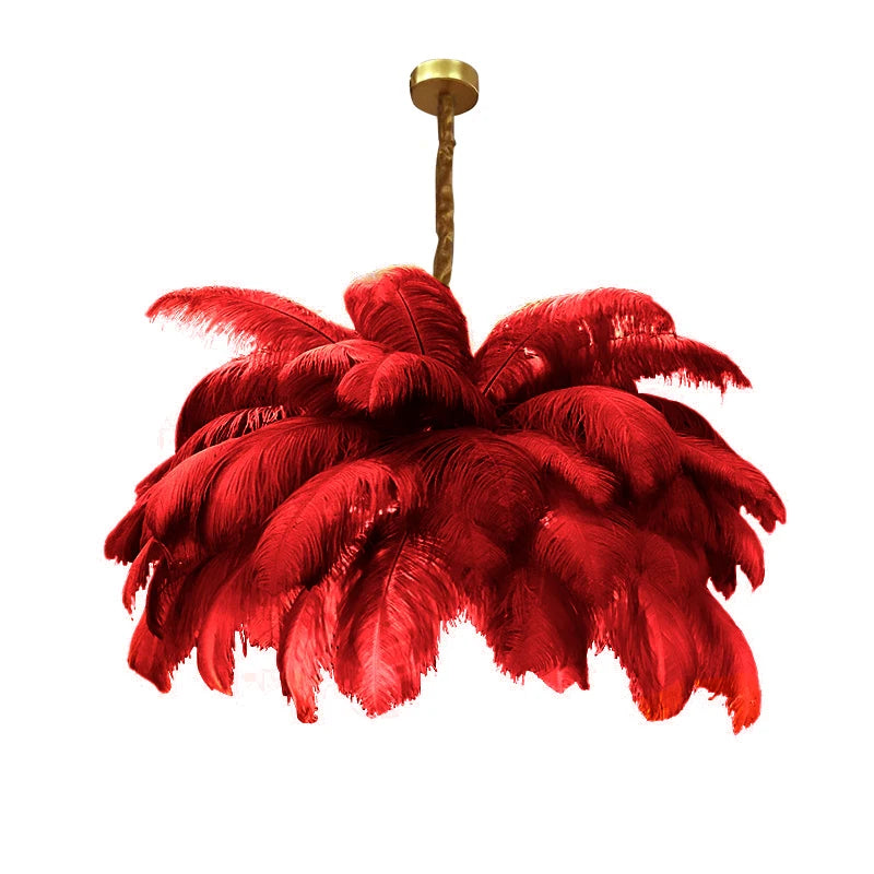 Novelty Animal Dimmable feather ceiling light for soft bedroom ambience