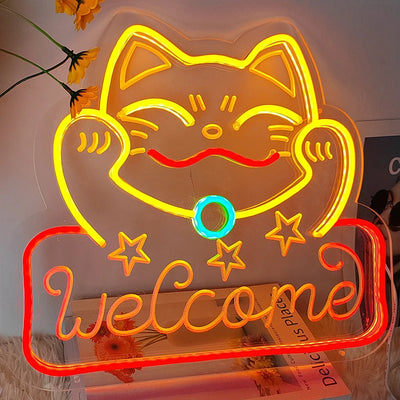 Fries Pizza Neon Wall Light USB design detail view