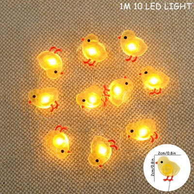 Easter Bunny, Egg & Carrot LED Fairy String Lights