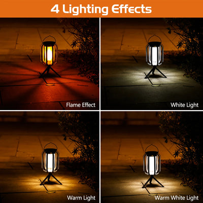 Solar & USB Flame Lantern – IP65 Waterproof Outdoor Wall Lamp with 4 Lighting Modes