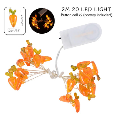Easter Bunny, Egg & Carrot LED Fairy String Lights