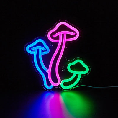 Tricolor Mushroom LED Neon Wall Light – Psychedelic Glow