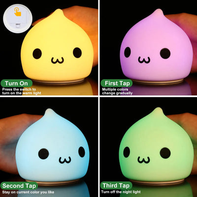 Kawaii Raindrop Silicone Nightlight