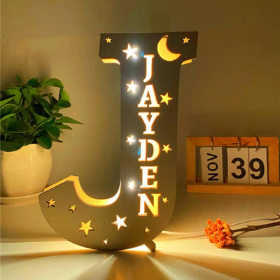 Custom Name LED Night Light – Personalised Star Wall Lamp for Bedroom, Nursery & Gift