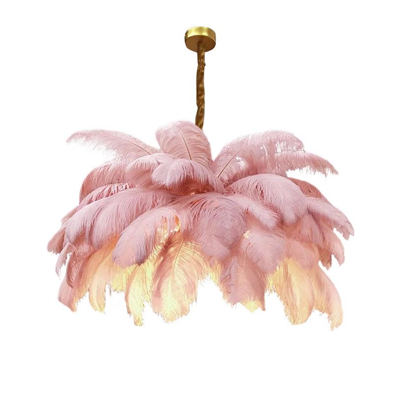 Novelty Animal Dimmable feather ceiling light for soft bedroom ambience