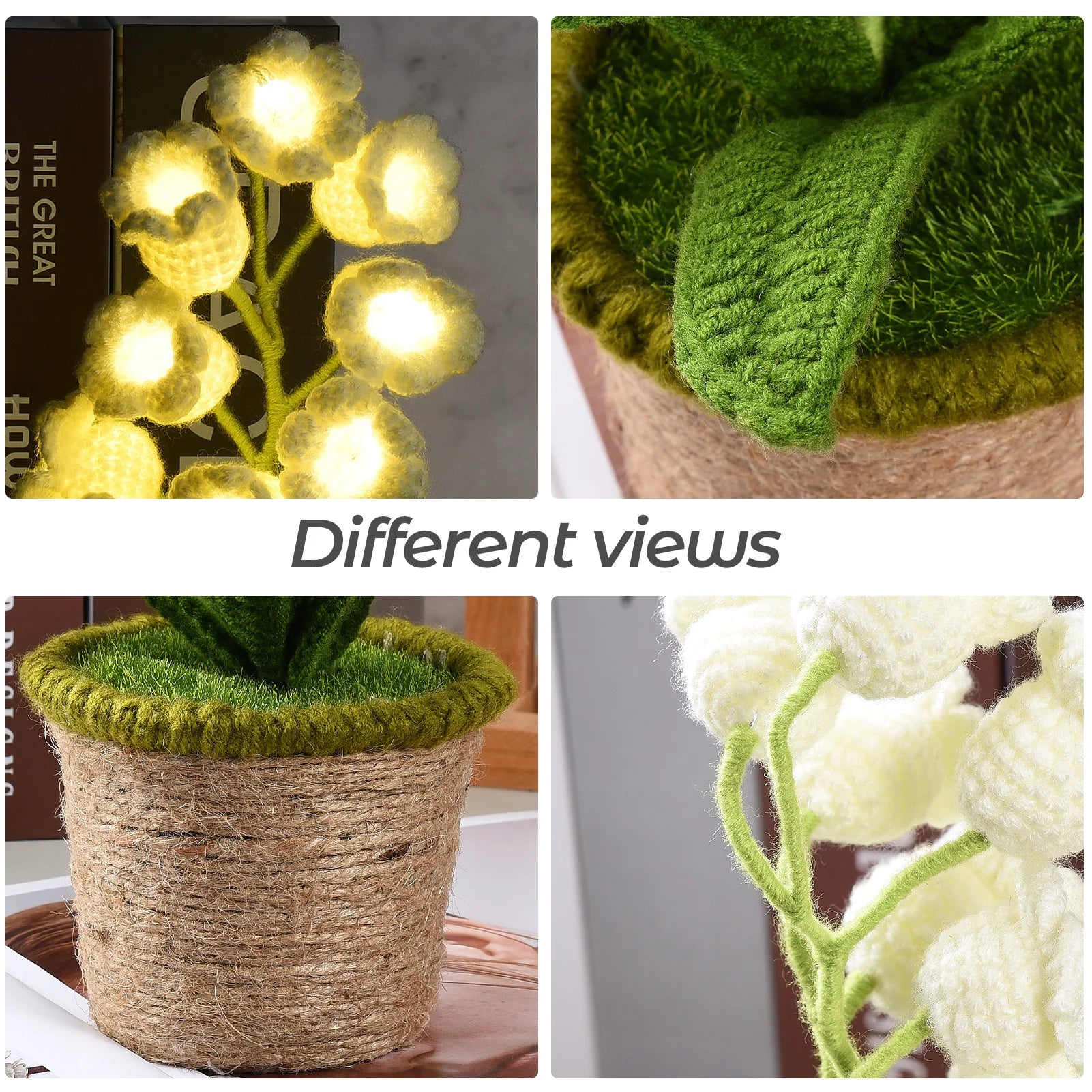 Flower Bedside Table Lamp USB alternate product view
