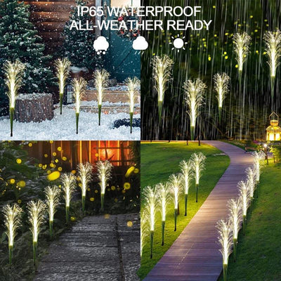 Flower Fiber Reed Outdoor Garden Light Solar decorative lighting detail