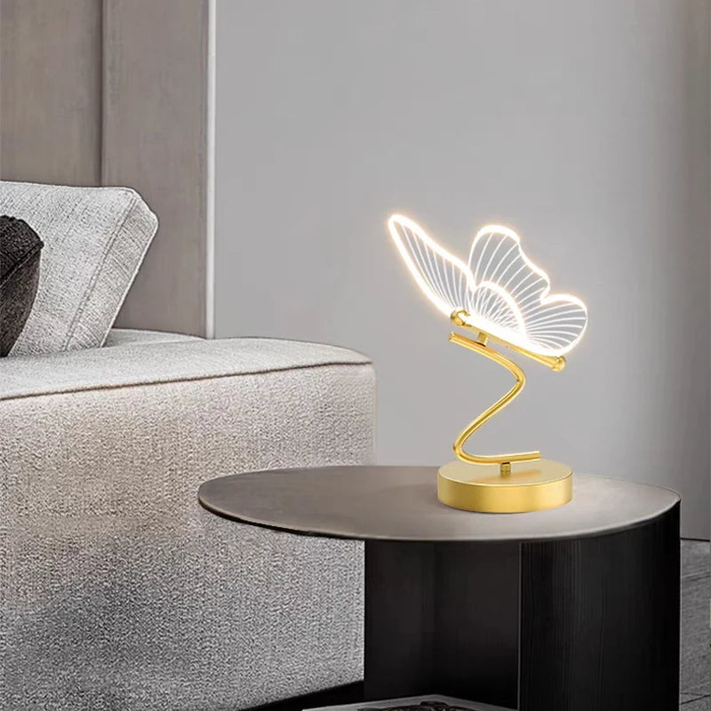 Nordic Butterfly Dimmable Desk Lamp Remote Control design detail view