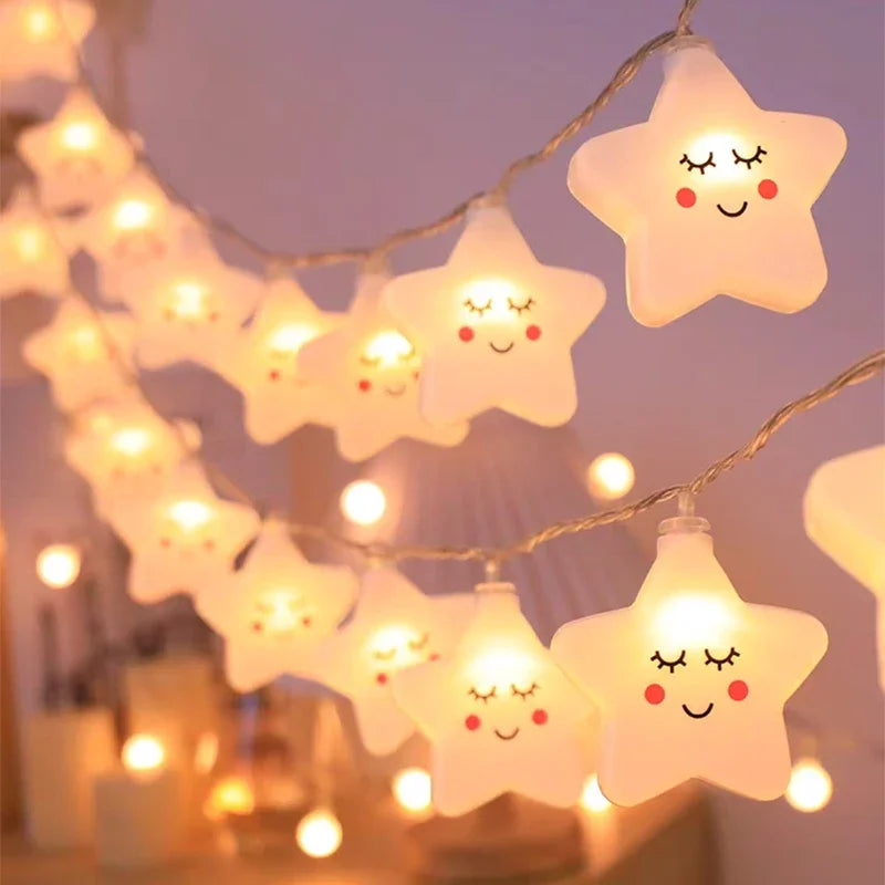 Star Garland LED String Lights – USB or Battery Powered Indoor & Outdoor Fairy Lights