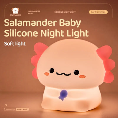 Axolotl Baby Night Light – USB Rechargeable Silicone Touch Kids Sleep Light