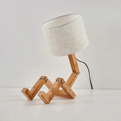 Wooden Robot Desk Desk Lamp USB variant product view