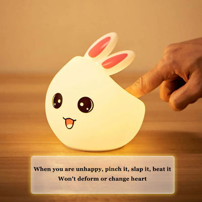 Voice-Activated Rabbit Night Light – Clap-On Colour-Changing LED Kids Lamp