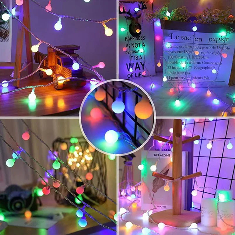 Globe LED String Lights – Battery-Operated Outdoor Fairy Lights (10–80 LEDs)