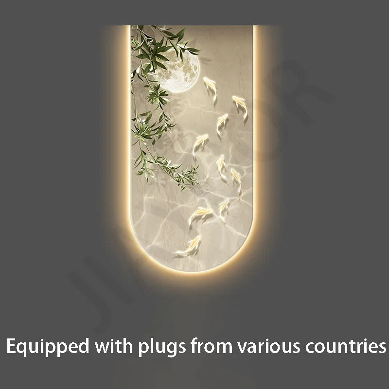 Landscape Fish Entrance Wall Light Dimmable decorative lighting detail