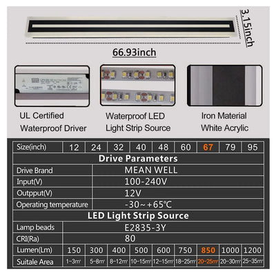 Strip IP67 Waterproof Humidifier Night Light Dimmable Color-Changing close-up product view