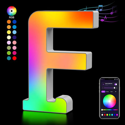 Smart LED Alphabet Letter Lights – App & Voice Controlled RGB Night Light for Bedroom Wall Décor