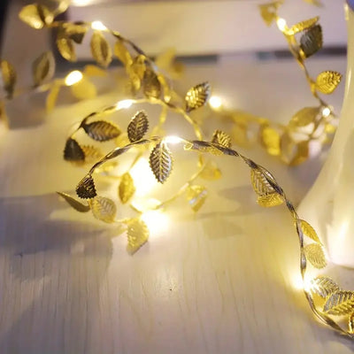 Golden & Silver Leaf Fairy Waterproof Light String