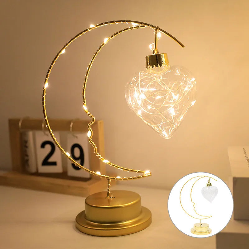 Star Moon Bedside Table Lamp Battery lifestyle product view