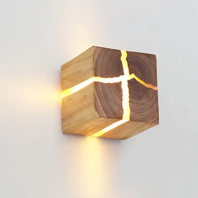 Cracked Solid Wood Nordic Design Nightlight