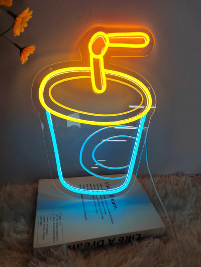 Fries Pizza Neon Wall Light USB variant product view