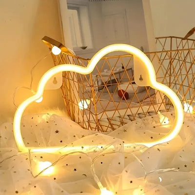 Cloud Neon Wall Light USB for nursery or kids room decor, in Cloud Blue Light