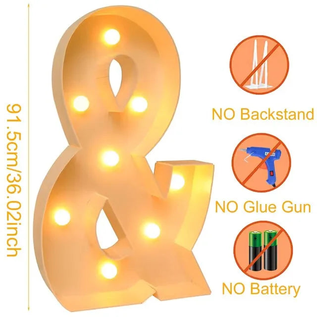 Giant LED Letter Light Frame Box – 91.5cm DIY Name Balloon Filling Box for Parties