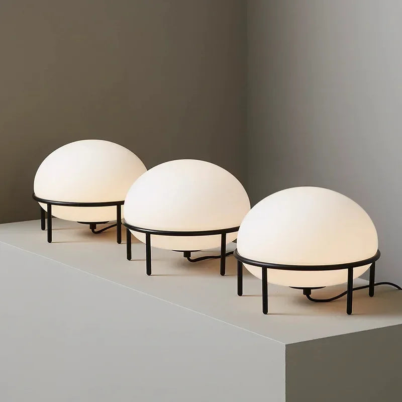 Nordic Glass Ball Desk Lamp – Danish-Style Bedside Table Light for Bedroom & Living Room