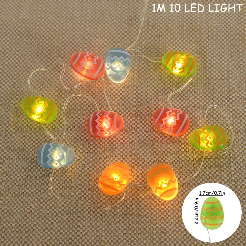 Easter Bunny, Egg & Carrot LED Fairy String Lights