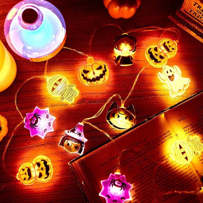 Halloween Party 3D Pumpkin, Ghost & Spider Web String Lights