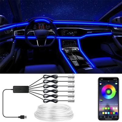 Flexible El Wire Neon Wall Light Dimmable USB for soft bedroom ambience