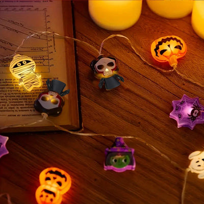 Halloween Party 3D Pumpkin, Ghost & Spider Web String Lights