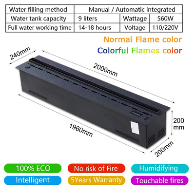 Smart 3D Water Vapor Flame Bar