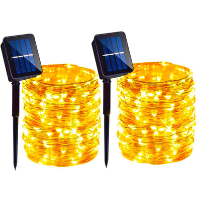 Solar Copper Wire Fairy String Lights – Outdoor Waterproof Garden Garland