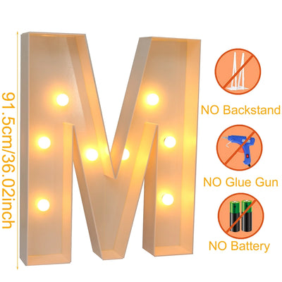 Giant LED Letter Light Frame Box – 91.5cm DIY Name Balloon Filling Box for Parties